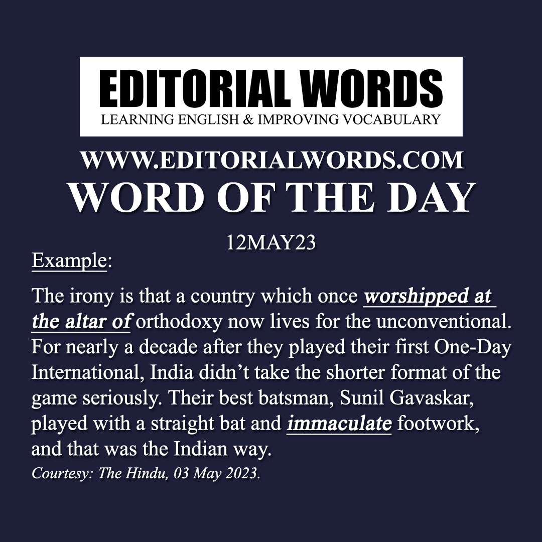 Word of the Day (immaculate)-12MAY23