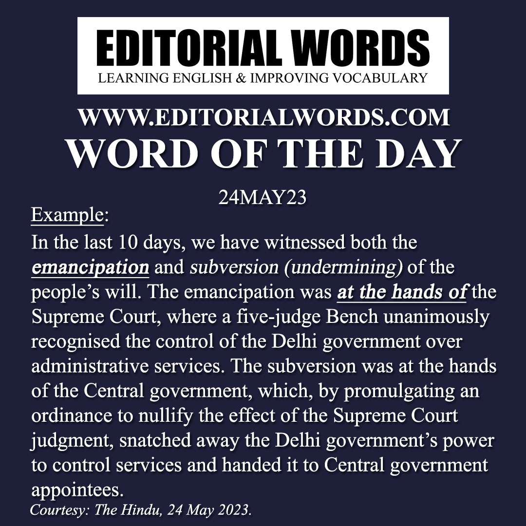 Word of the Day (emancipation)-24MAY23