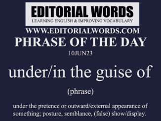 Phrase of the Day (under/in the guise of)-10JUN23