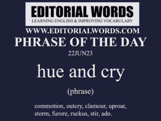 Phrase of the Day (hue and cry)-22JUN23