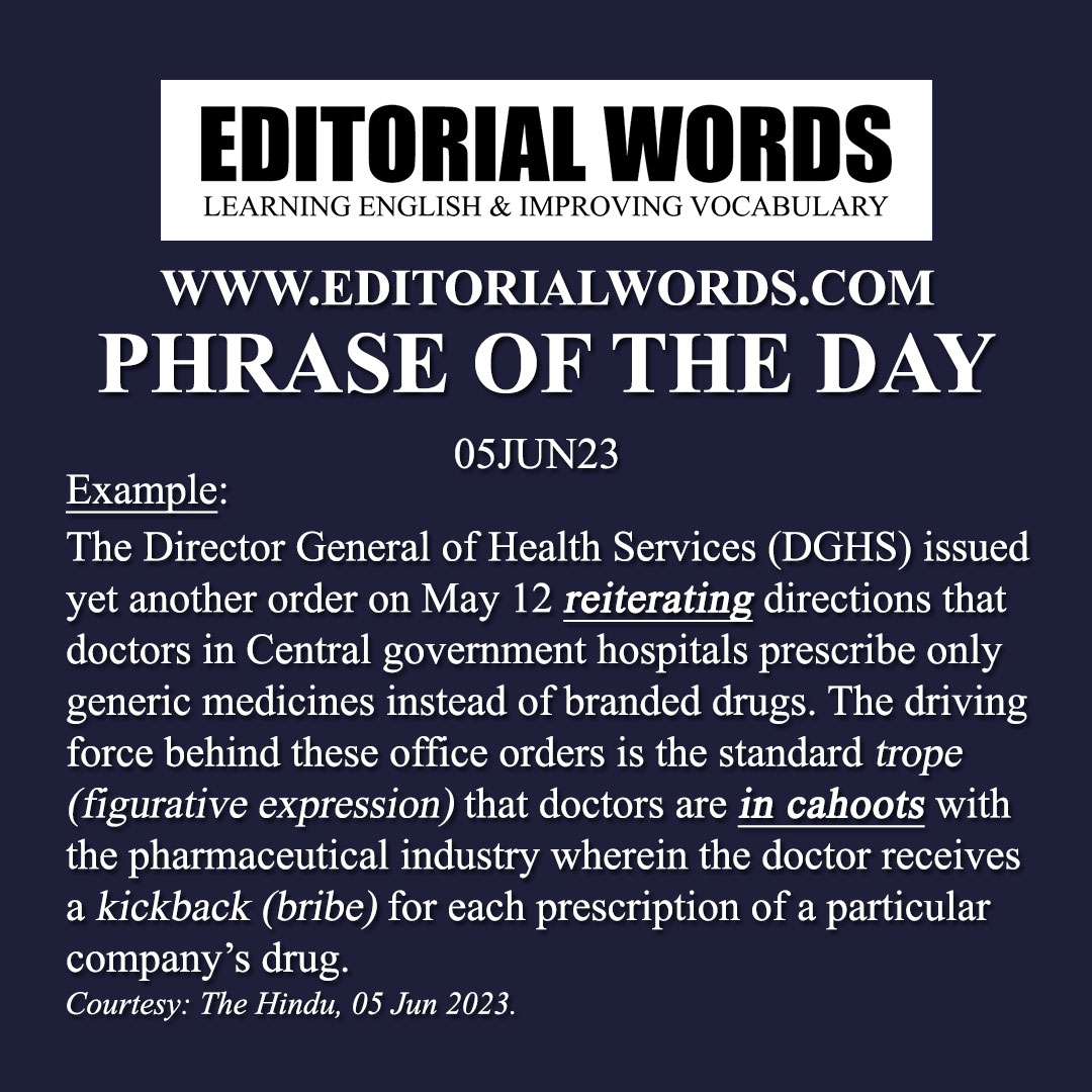 Phrase of the Day (in cahoots)-05JUN23