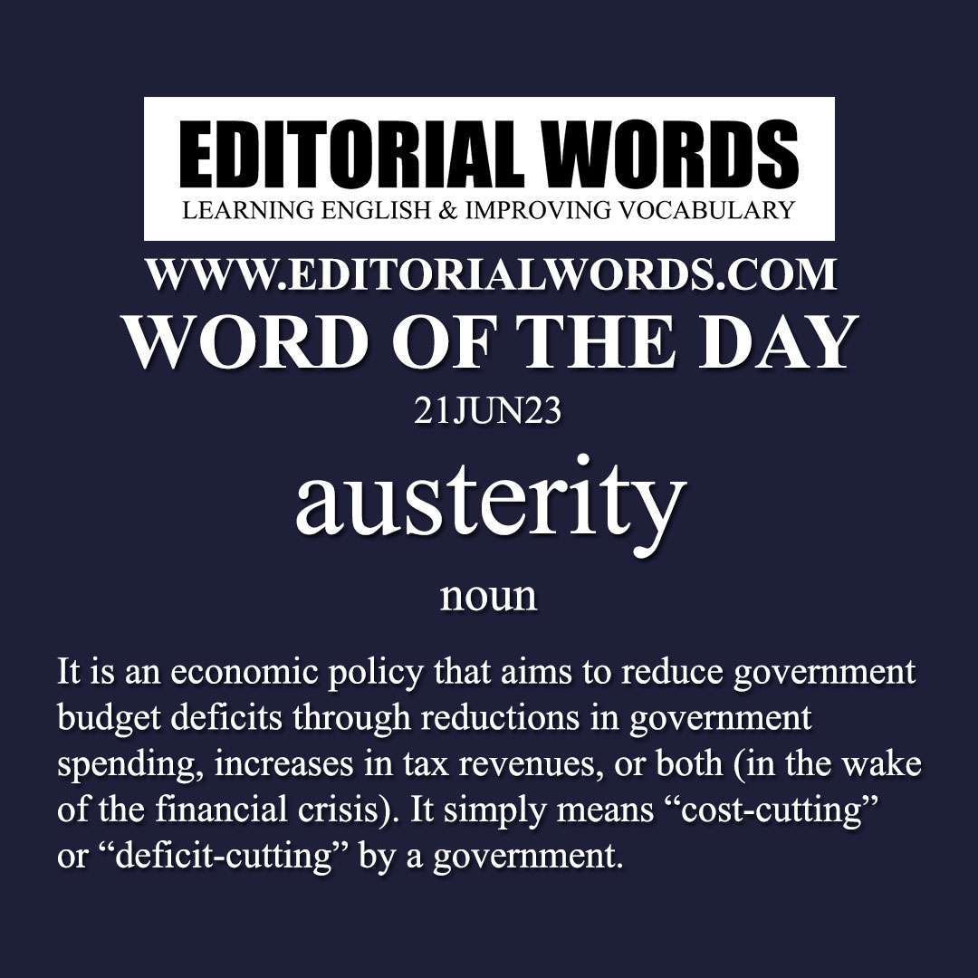 Word of the Day (austerity)-21JUN23