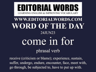 Word of the Day (come in for)-24JUN23