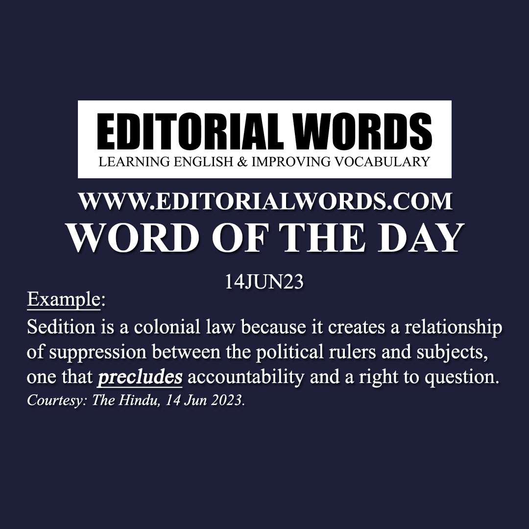 Word of the Day (preclude)-14JUN23