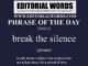 Phrase of the Day (break the silence)-22JUL23