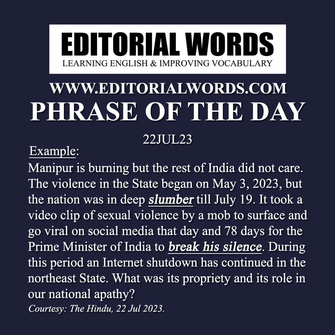 Phrase of the Day (break the silence)-22JUL23