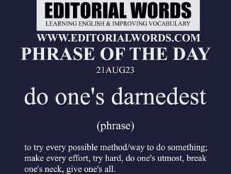 Phrase of the Day (do one's darnedest)-21AUG23