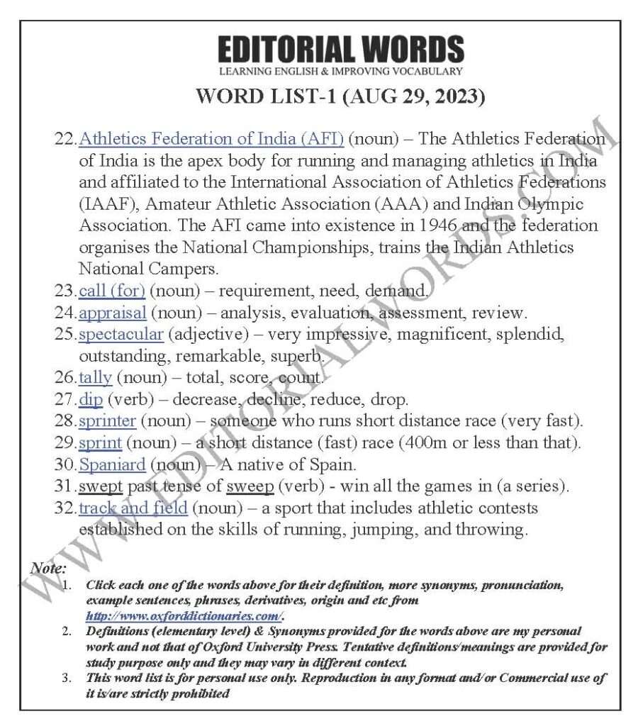 The Hindu Editorial (gold Winner) – Aug 29, 2023 - Editorial Words