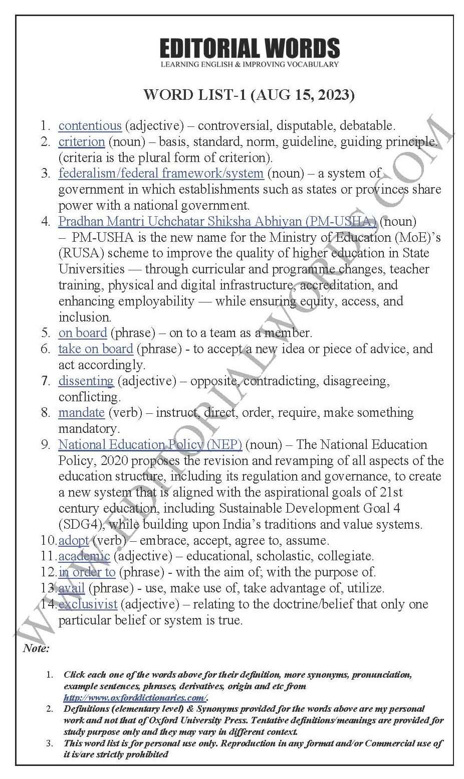 The Hindu Editorial (Contentious criteria) – Aug 15, 2023