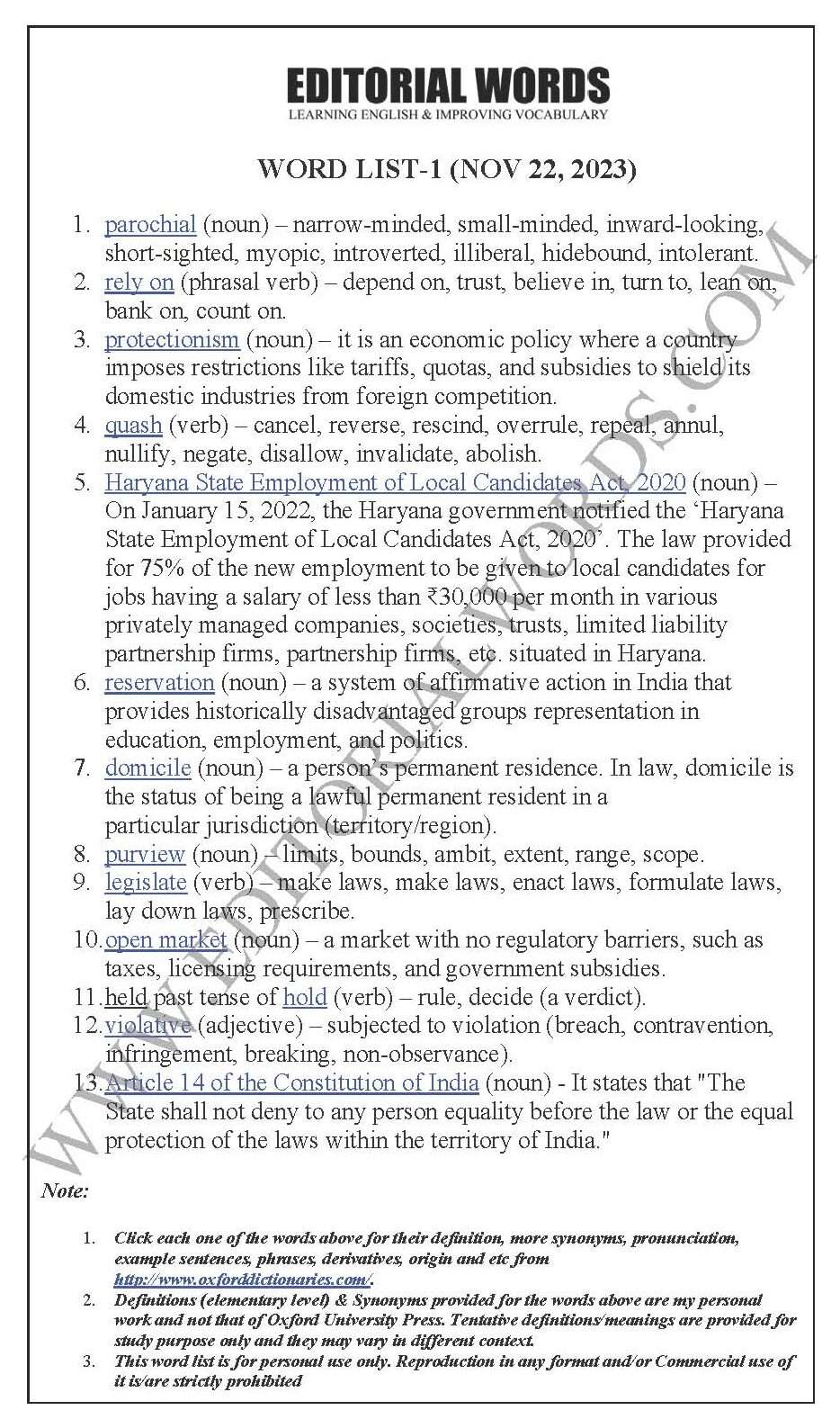 The Hindu Editorial (Parochial law) – Nov 22 2023