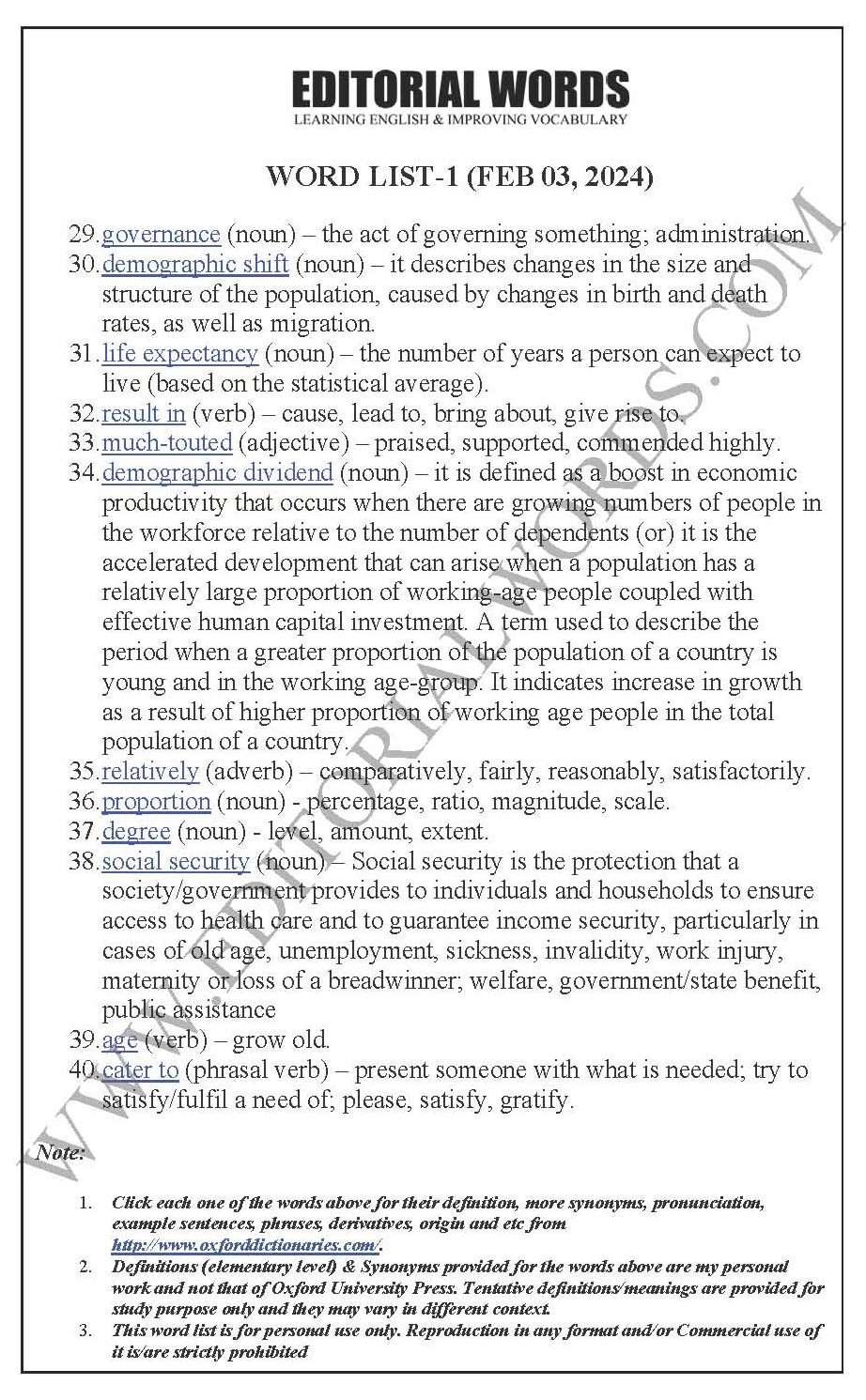 The Hindu Editorial (Population priorities) – Feb 03, 2024