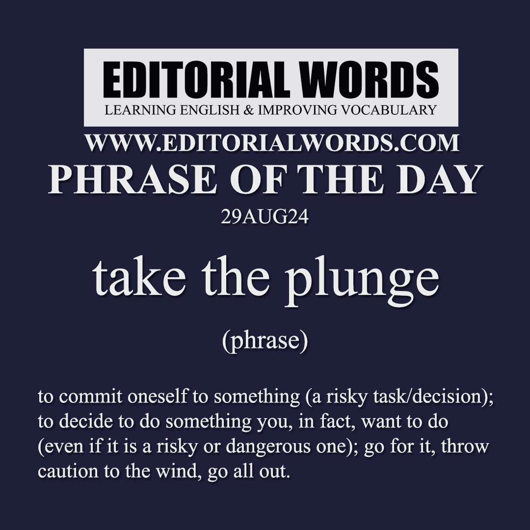 Phrase of the Day (take the plunge)-29AUG24