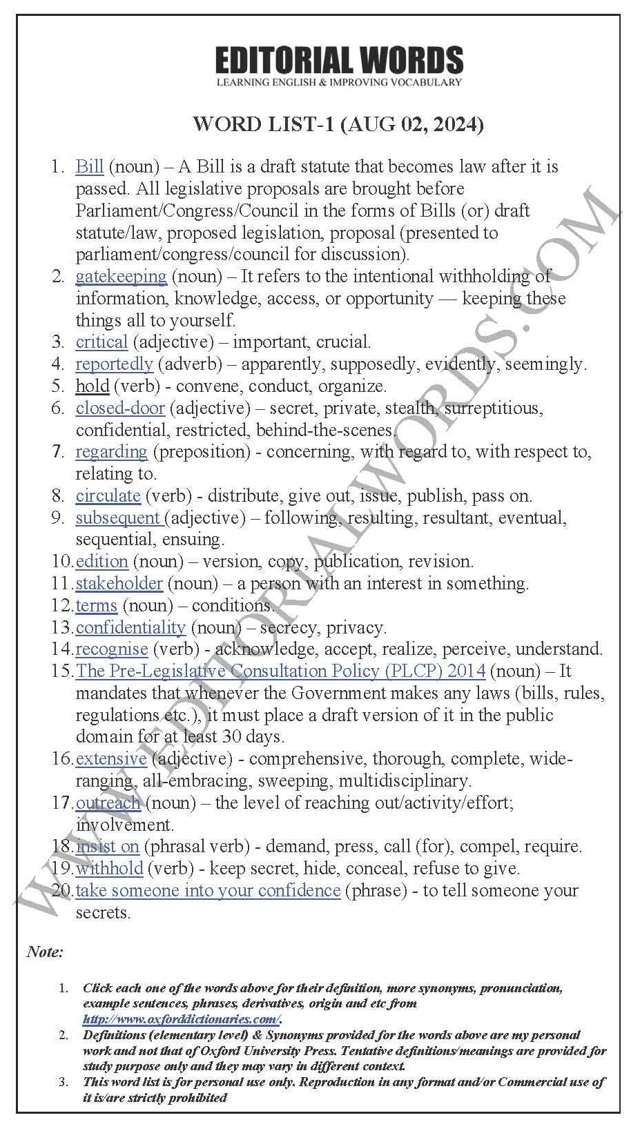 The Hindu Editorial (​Private consultation) – Aug 02, 2024