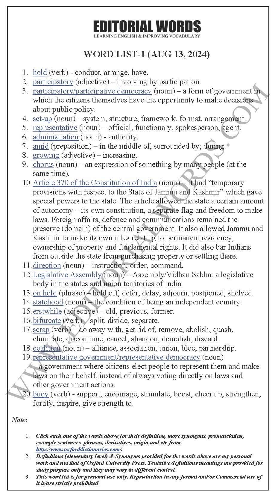 The Hindu Editorial (​​​​Kashmir file) – Aug 13, 2024