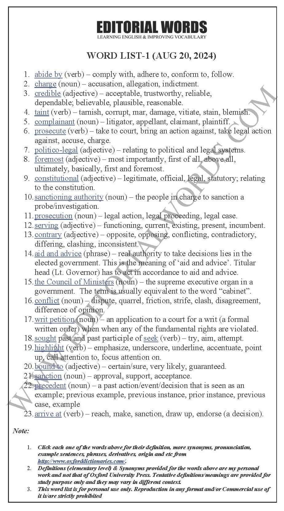 The Hindu Editorial (​​​​​To abide or not) – Aug 20, 2024