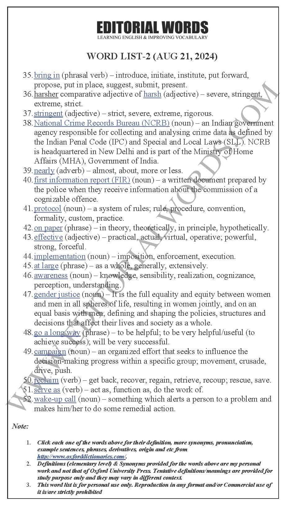 The Hindu Editorial (​​​​​​Regressive move) – Aug 21, 2024