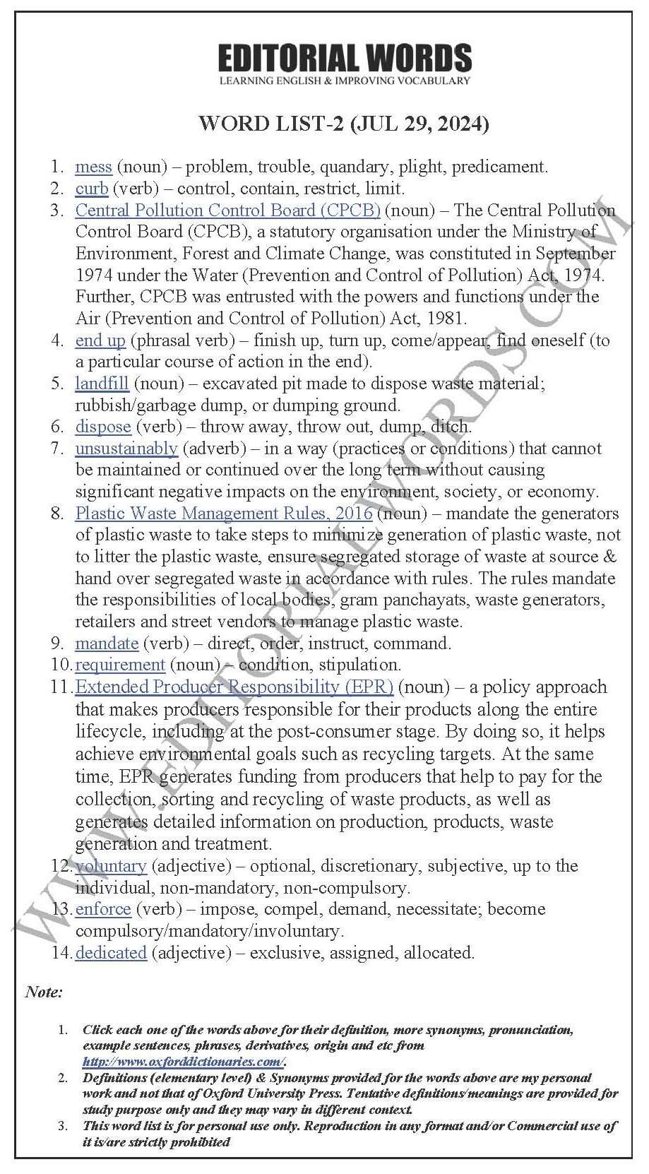 The Hindu Editorial (​Plastic mess) – Jul 29, 2024