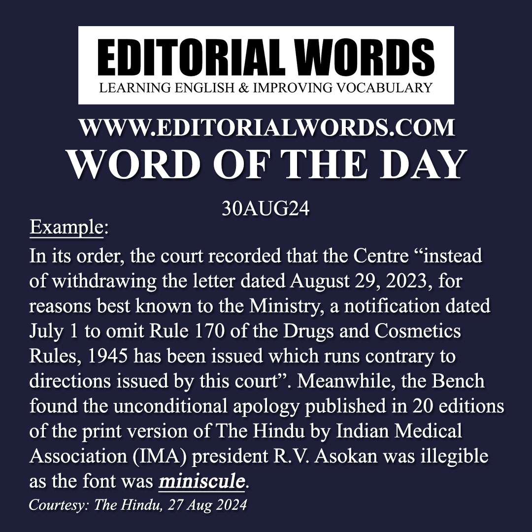 Word of the Day (miniscule)-30AUG24