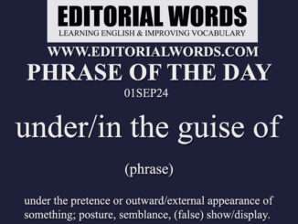 Phrase of the Day (under/in the guise of)-01SEP24