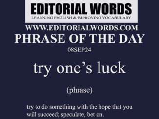 Phrase of the Day (try one’s luck)-08SEP24