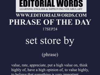 Phrase of the Day (set store by)-17SEP24