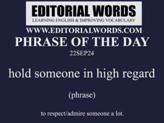 Phrase of the Day (hold someone in high regard)-22SEP24