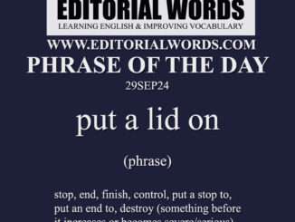 Phrase of the Day (put a lid on)-29SEP24