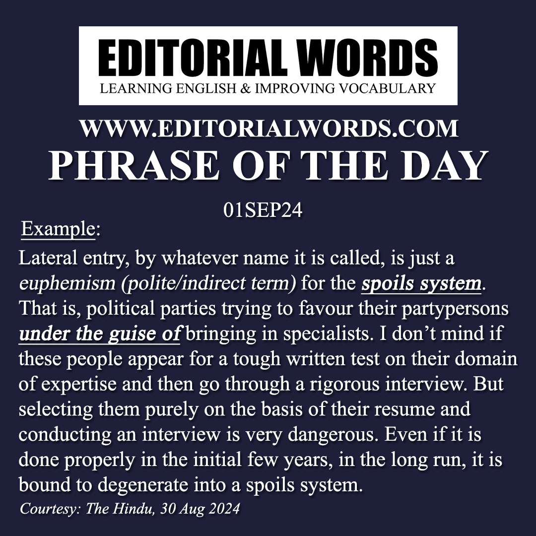 Phrase of the Day (under/in the guise of)-01SEP24