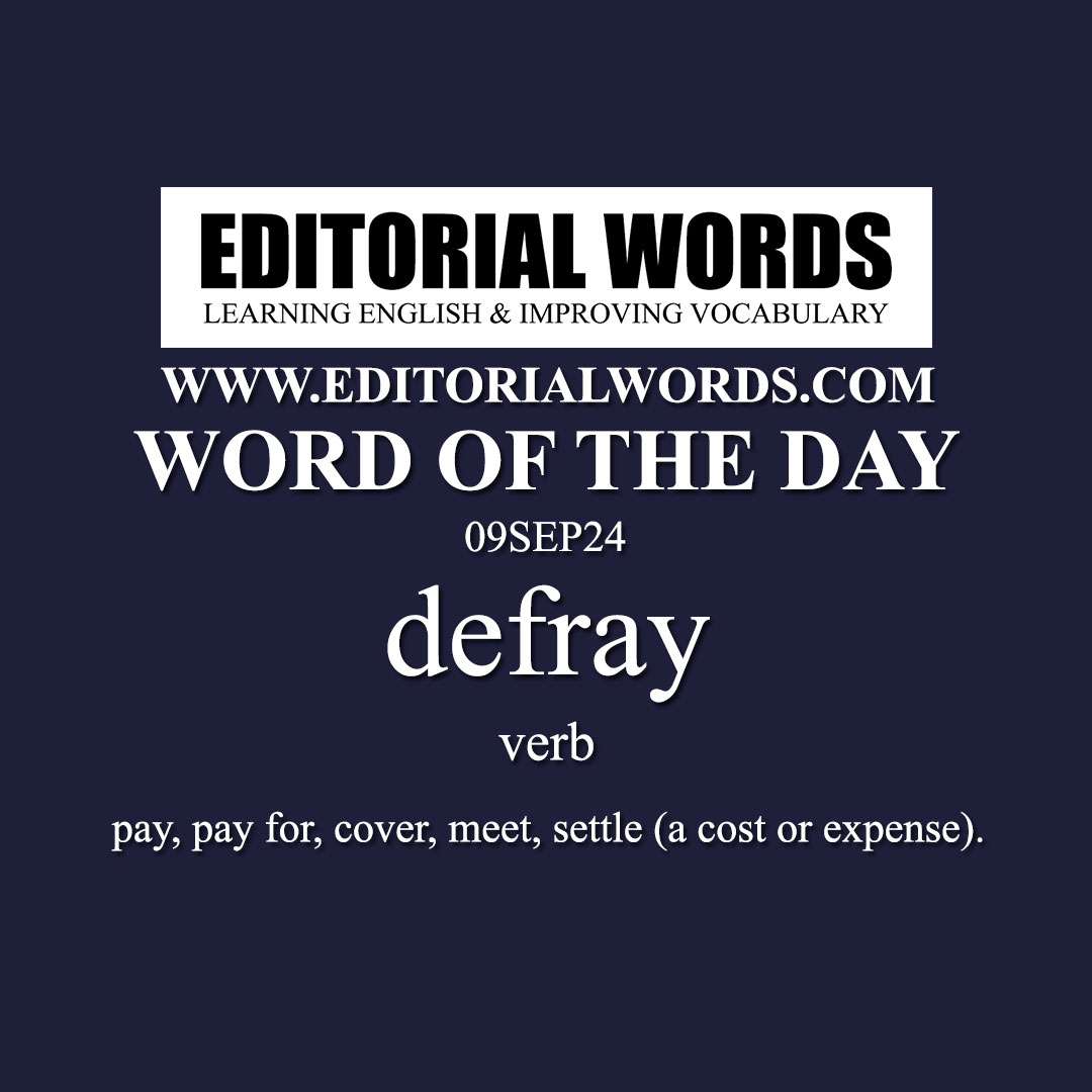 Word of the Day (defray)-09SEP24