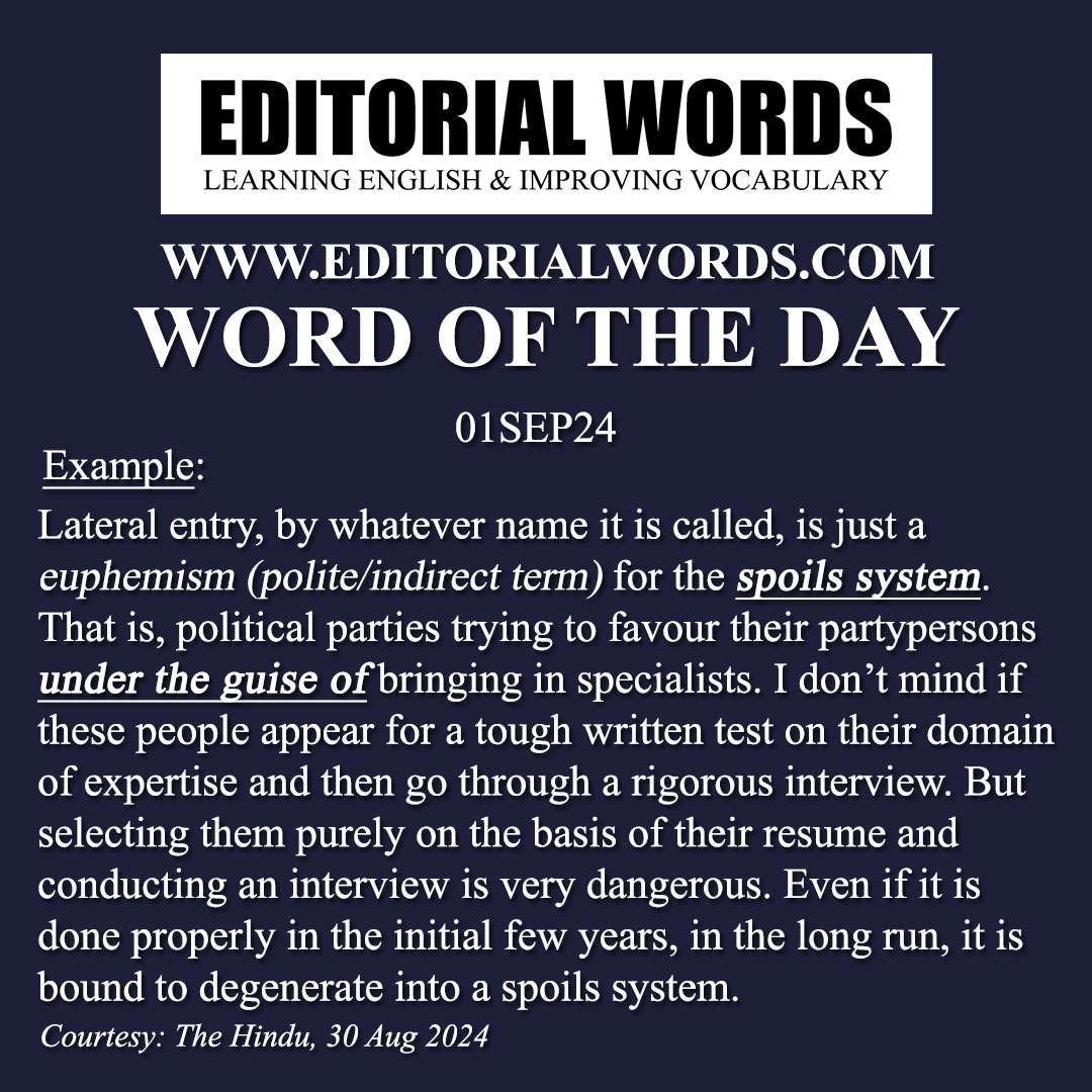 Word of the Day (spoils system)-01SEP24