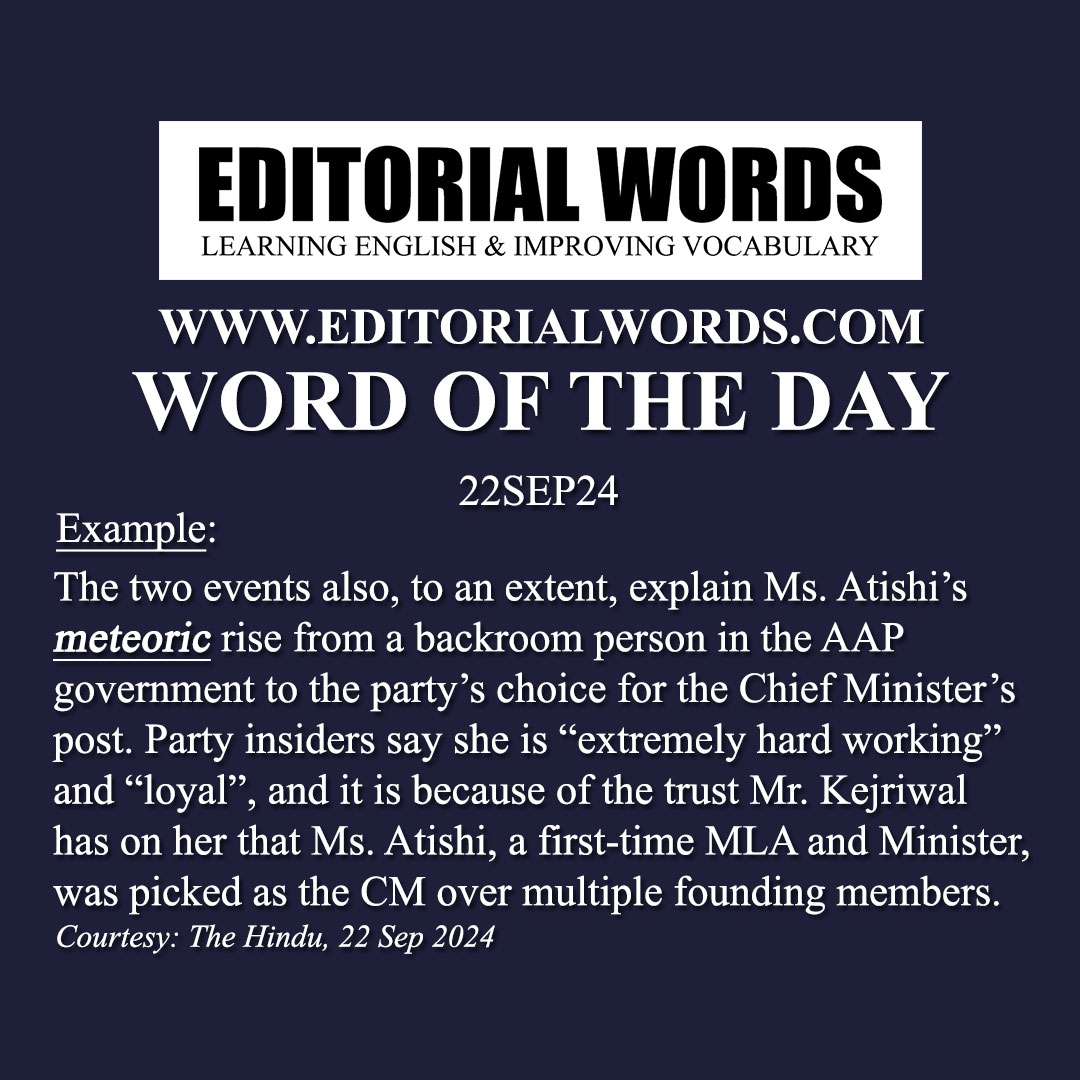 Word of the Day (meteoric)-22SEP24