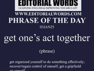 Phrase of the Day (get one’s act together)-03JAN25