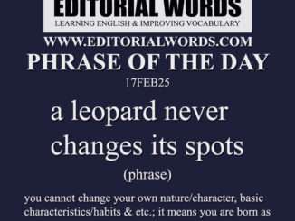 Phrase of the Day (a leopard never changes its spots)-17FEB25