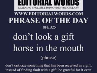 Phrase of the Day (don’t look a gift horse in the mouth)-18FEB25